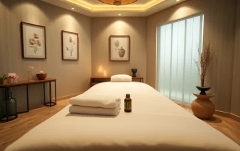 동탄출장마사지용 차분한 분위기와 전문적인 인테리어가 갖춰진 마사지 치료실.